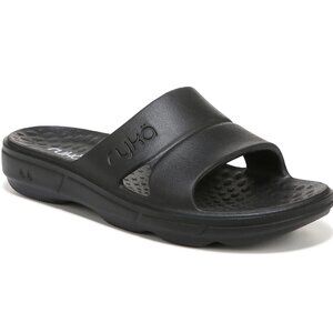 NWT Ryka Women's Restore Slides Pool Sandals Black Size 7 M $100 RY1871